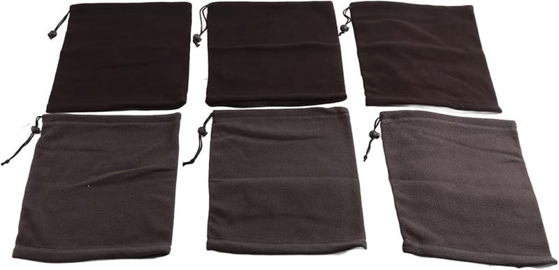 Winter Ski Neck Gaiter Set 6 Pieces Unisex Windproof Thermal Face Scarf Black - Image 1